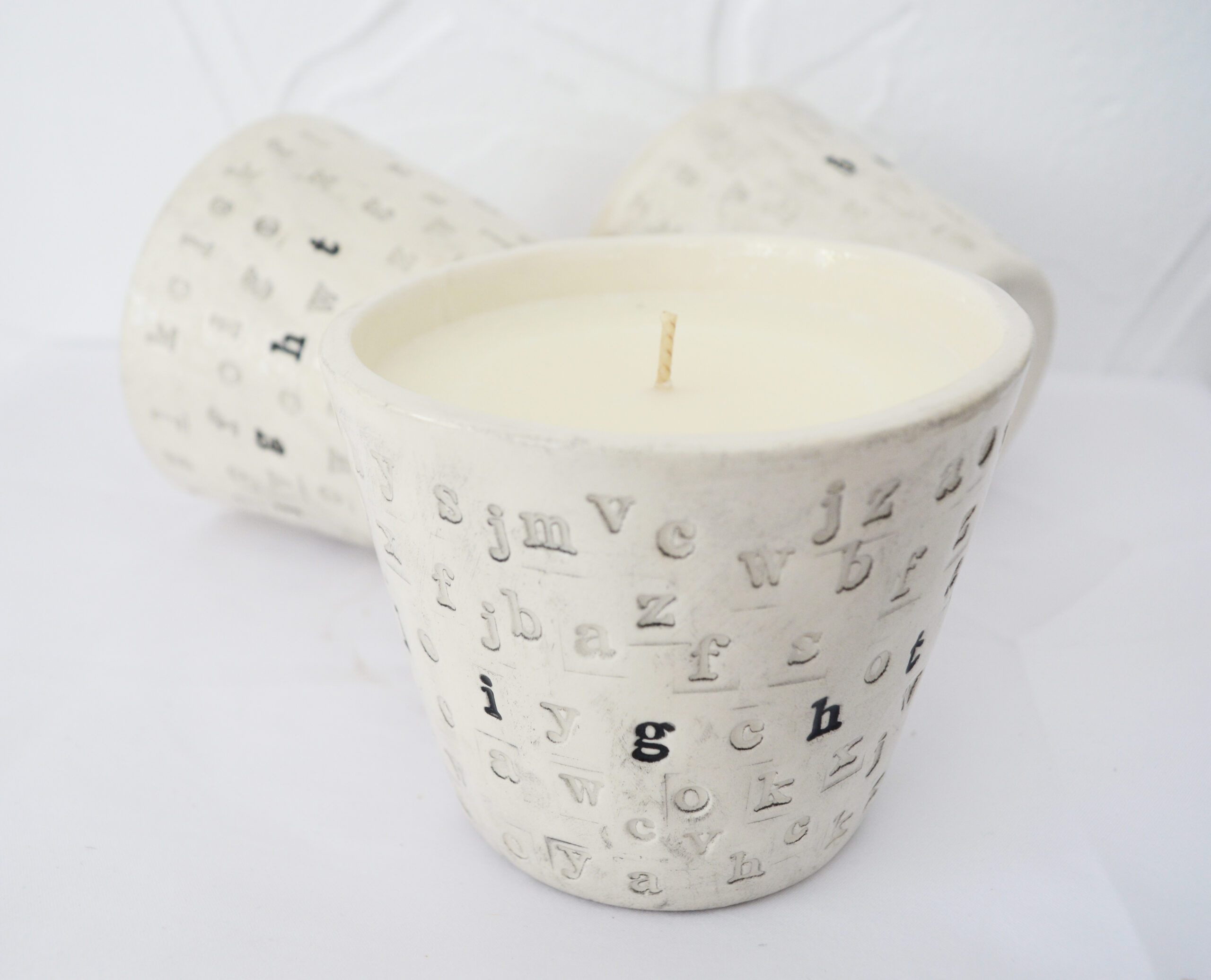 "Hidden Message" ceramic candle