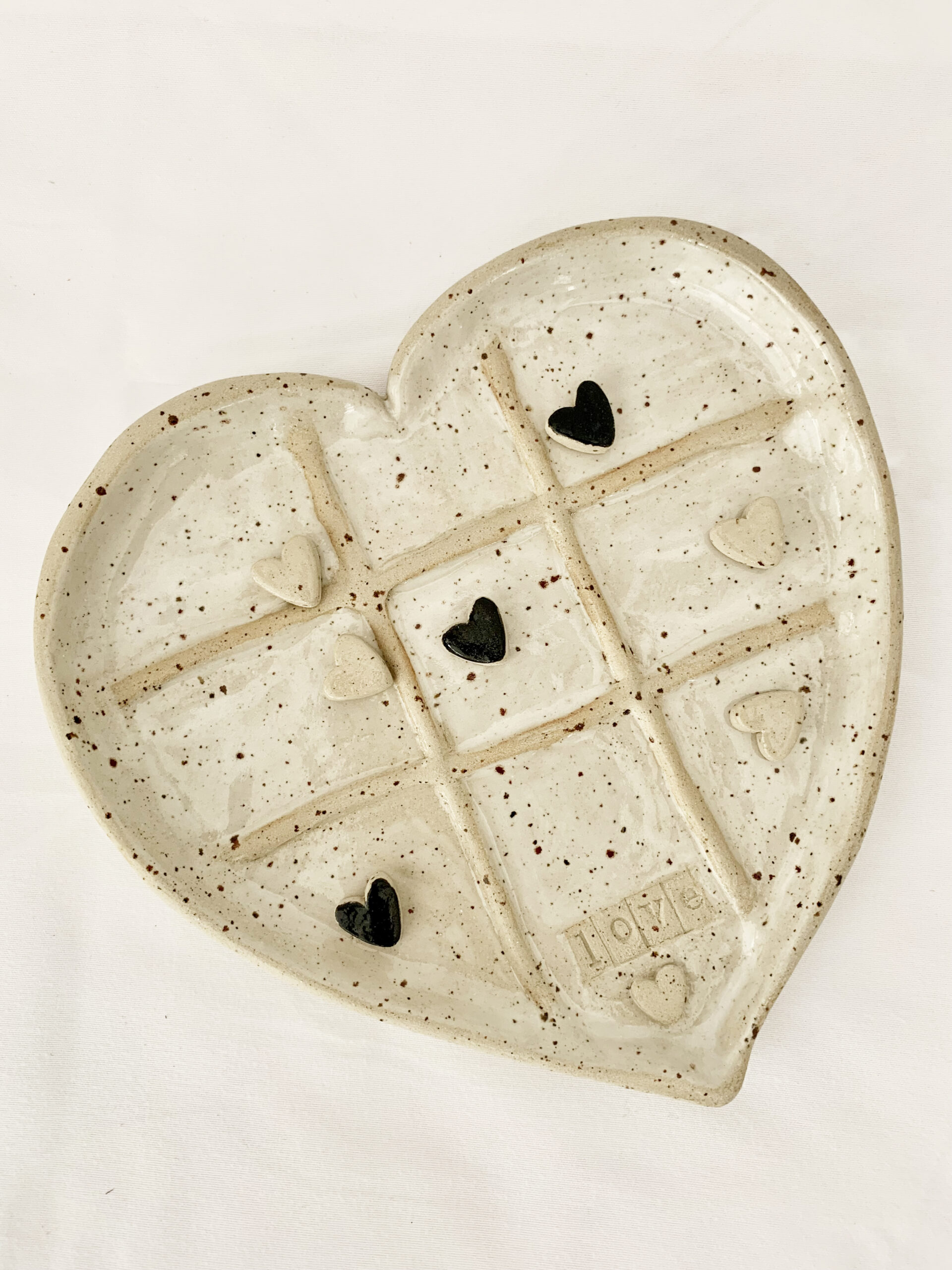 "Tic-Tac-Toe" ceramic heart game