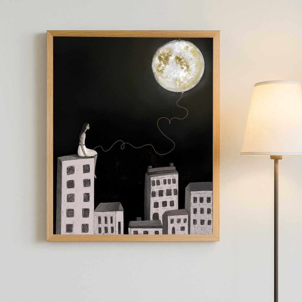 The girl and the moon