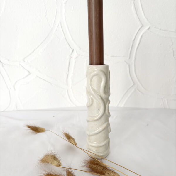 κεραμική θηκη για λαμπάδα βαζάκι με κύματα